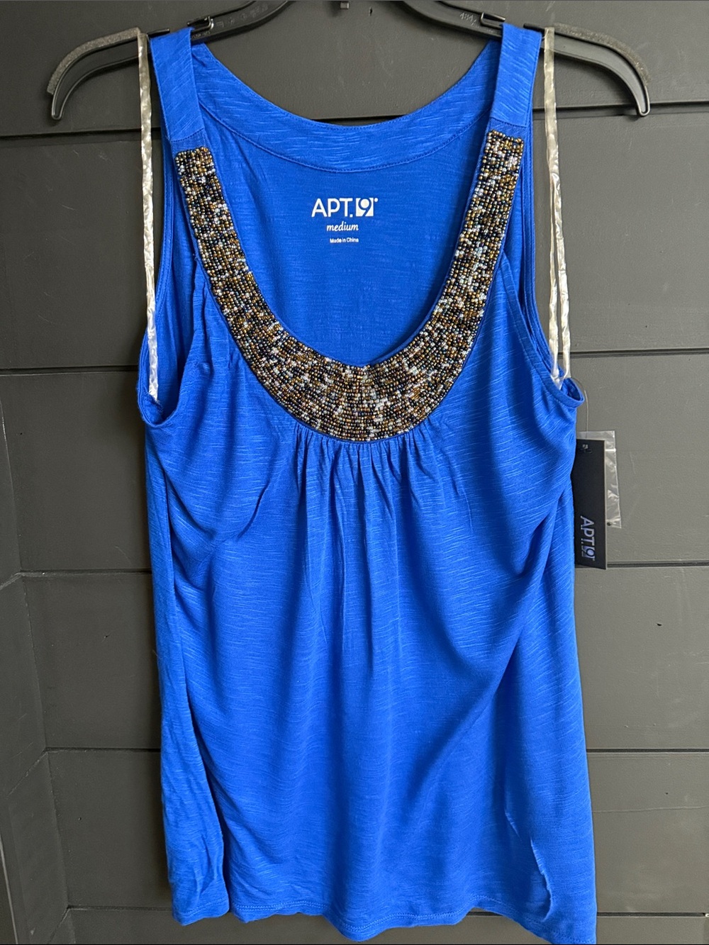Apt. 9 Beaded Blouse M Blue